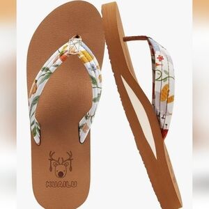 KuaiLu Womens Arch Support Flip Flops